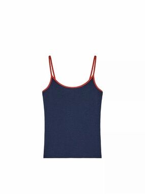 Zara Navy Camisole with Red Contrast Trim